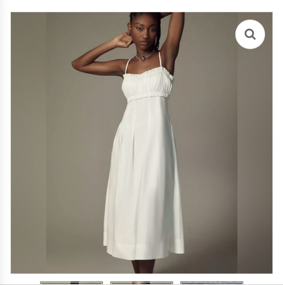 Anthropologie White Midi Dress